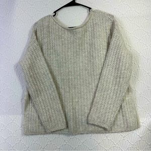 Lou & Grey Chunky Knit Boat Neck Oversized Pullover Sweater Women’s size XS